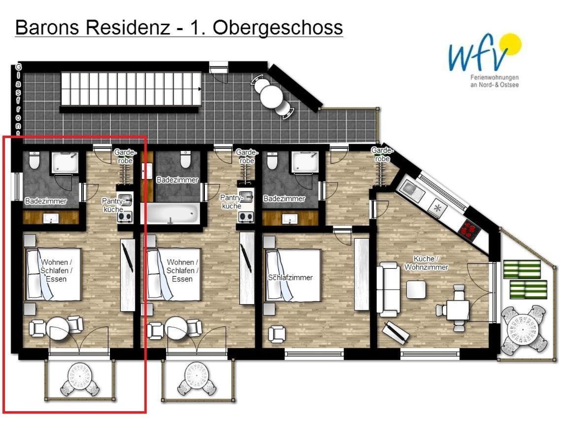 Barons Residenz Ferienwohnung 4 Borkum Exterior foto